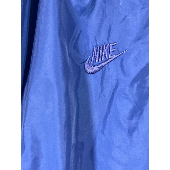 VTG Nike Track Pants Large Navy Blue Flannel Lined Jogger Zip Ankle Pockets FLAW - Picture 5 of 13